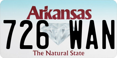 AR license plate 726WAN