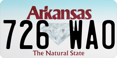 AR license plate 726WAO