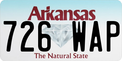 AR license plate 726WAP