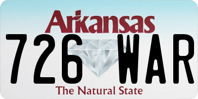 AR license plate 726WAR