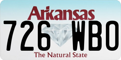 AR license plate 726WBO