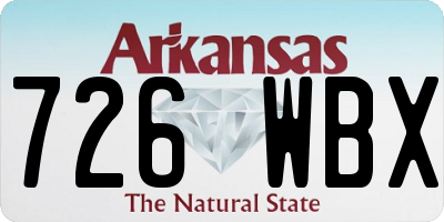 AR license plate 726WBX