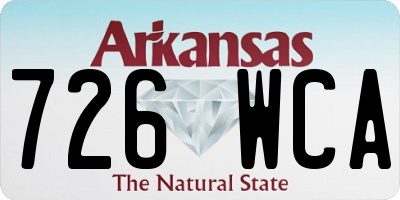 AR license plate 726WCA