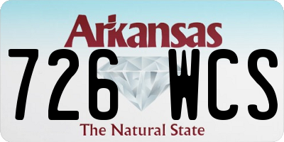 AR license plate 726WCS