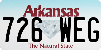 AR license plate 726WEG