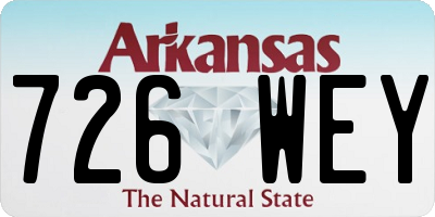AR license plate 726WEY