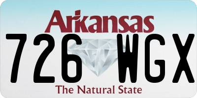 AR license plate 726WGX