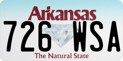 AR license plate 726WSA