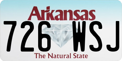 AR license plate 726WSJ