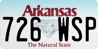 AR license plate 726WSP