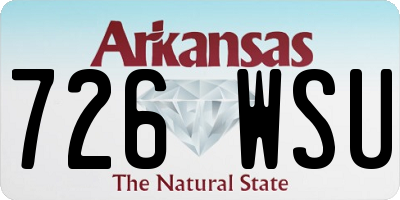 AR license plate 726WSU
