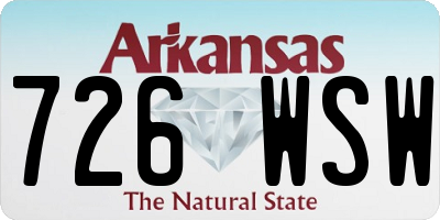 AR license plate 726WSW
