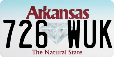 AR license plate 726WUK