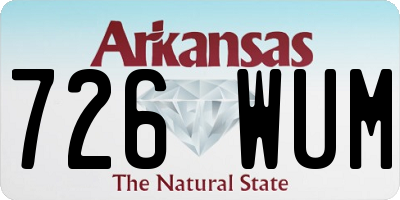AR license plate 726WUM