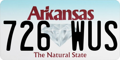 AR license plate 726WUS