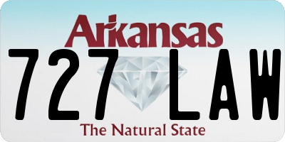 AR license plate 727LAW