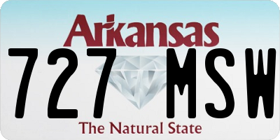 AR license plate 727MSW