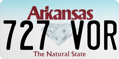 AR license plate 727VOR