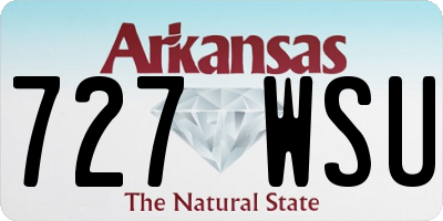 AR license plate 727WSU