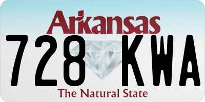AR license plate 728KWA
