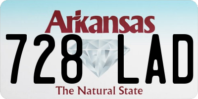 AR license plate 728LAD