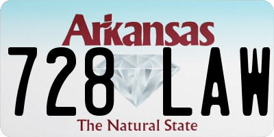 AR license plate 728LAW
