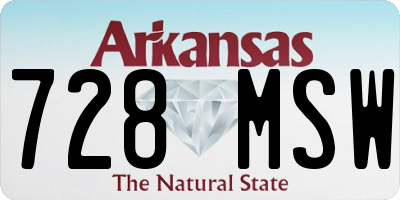 AR license plate 728MSW