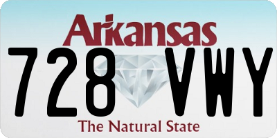 AR license plate 728VWY