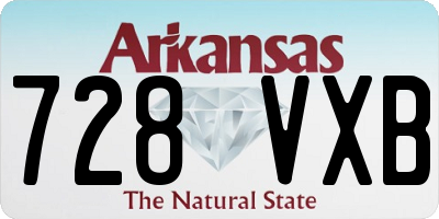 AR license plate 728VXB