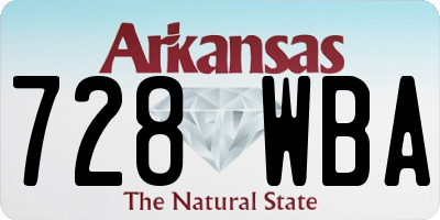 AR license plate 728WBA