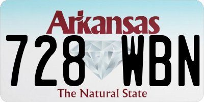 AR license plate 728WBN