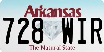 AR license plate 728WIR