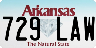AR license plate 729LAW