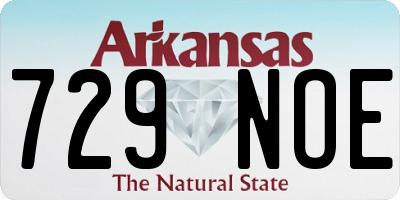 AR license plate 729NOE