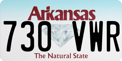AR license plate 730VWR