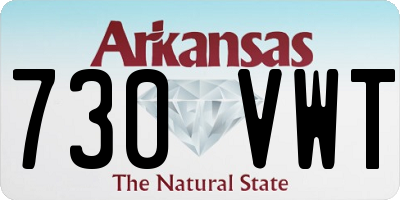 AR license plate 730VWT