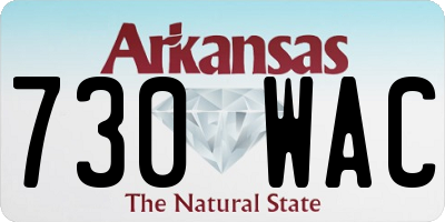 AR license plate 730WAC