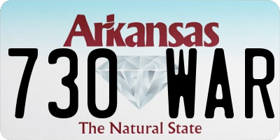 AR license plate 730WAR