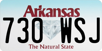 AR license plate 730WSJ