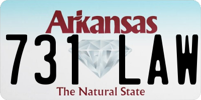AR license plate 731LAW