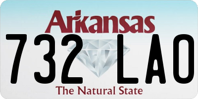 AR license plate 732LAO