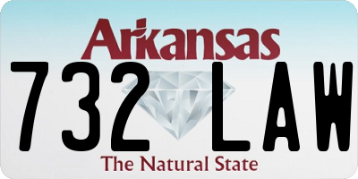 AR license plate 732LAW