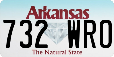 AR license plate 732WRO
