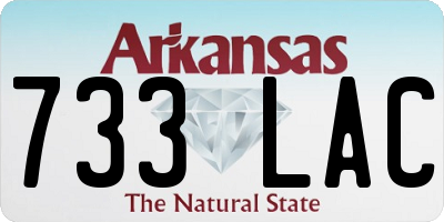 AR license plate 733LAC