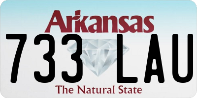 AR license plate 733LAU