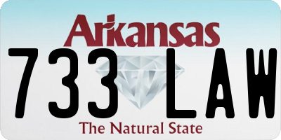 AR license plate 733LAW