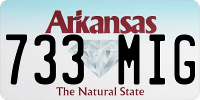 AR license plate 733MIG