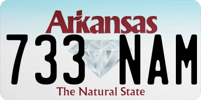 AR license plate 733NAM