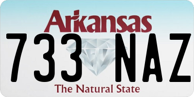 AR license plate 733NAZ