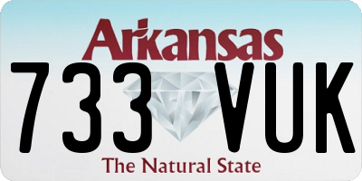 AR license plate 733VUK